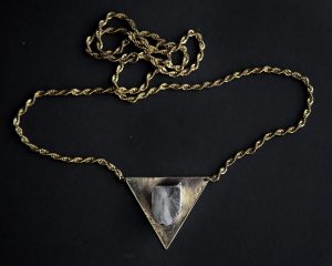 Raw Quartz Triangle Necklace