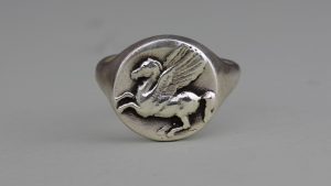 Pegasus Signet Silver Ring