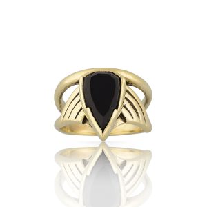 Arrow Onyx Gold Ring