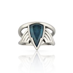Arrow silver apatite Ring