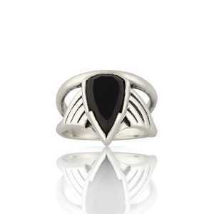 Arrow Onyx Silver Ring