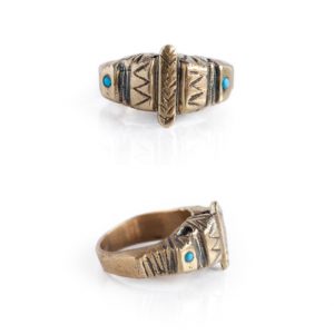 Aztec Turquoise Gold Ring