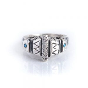 Aztec Turquoise Silver Ring