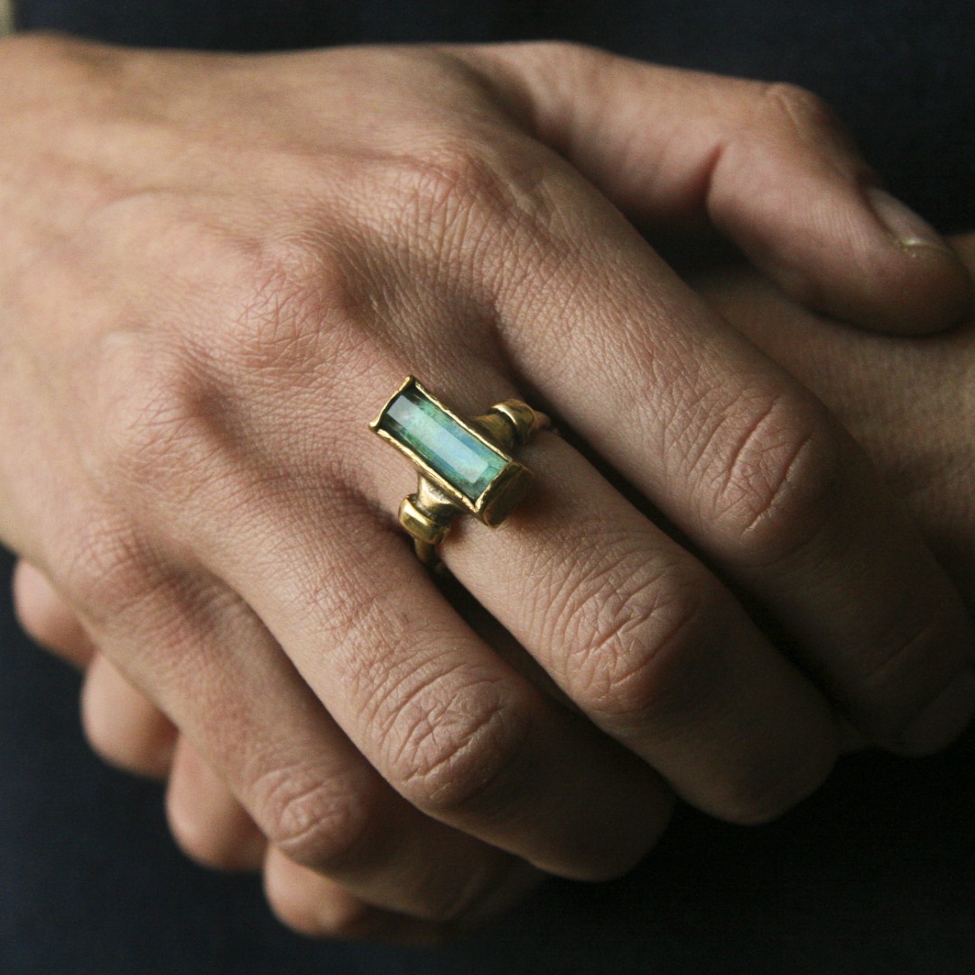 Sky Solid Crystal Australian Opal Heart Ring - Austral Stones