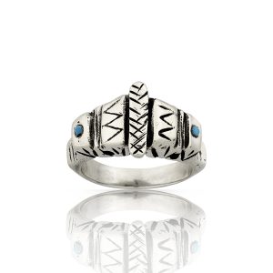 Aztec Turquoise Silver Ring