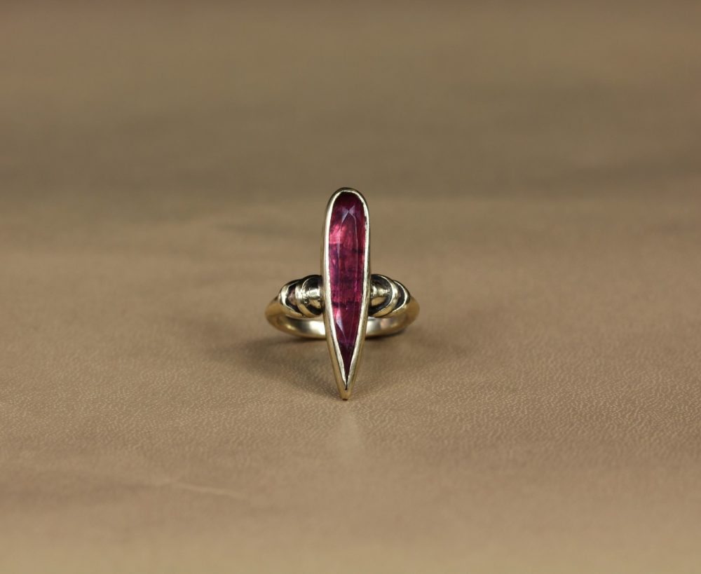 Spear Pink Tourmaline Ring