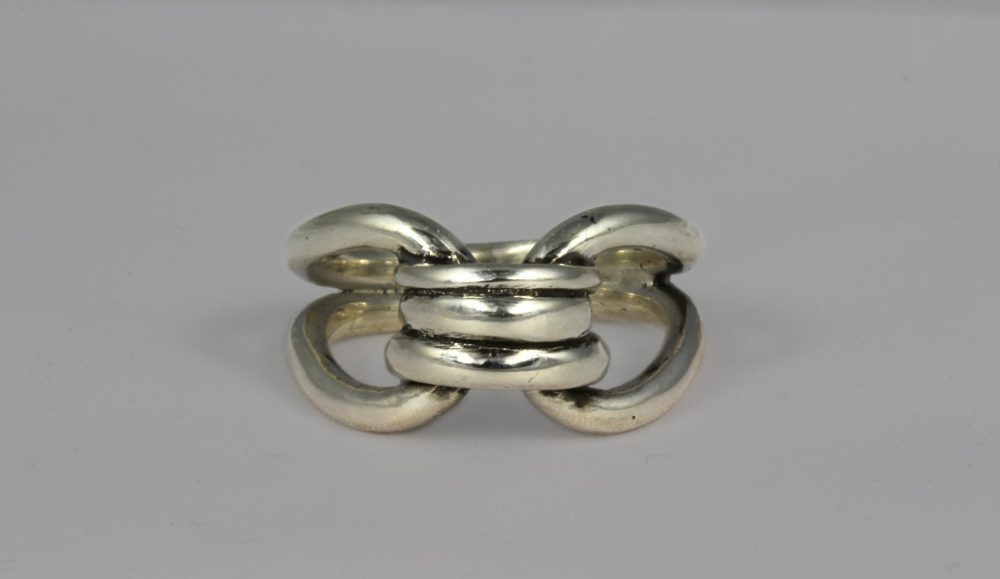 Bond Sculptural Silver Ring