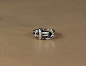 Buckle Sculptural Silver Ring