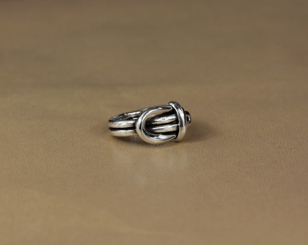 Buckle Sculptural Silver Ring