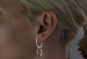Theta II Silver Ear Cuff