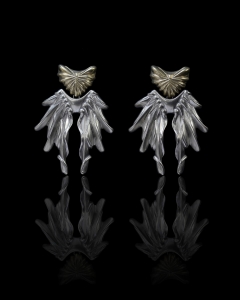 Phoenix Dangling Earrings Gold And Silver
