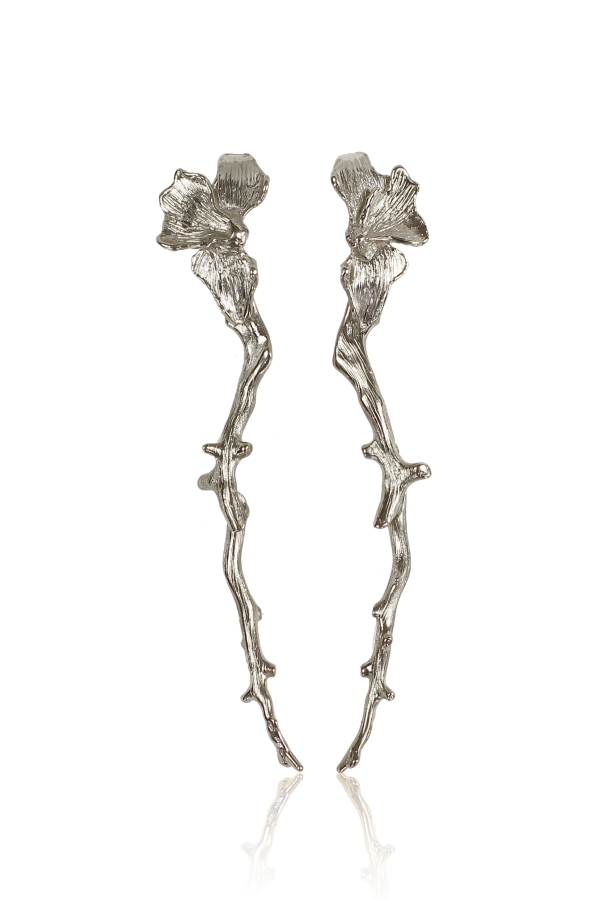 Corallium Silver Earrings