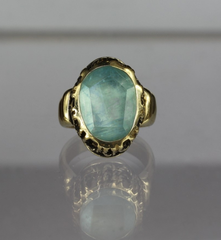 Elizabeth Aquamarine Filigree Ring - Break A Stone Jewelry
