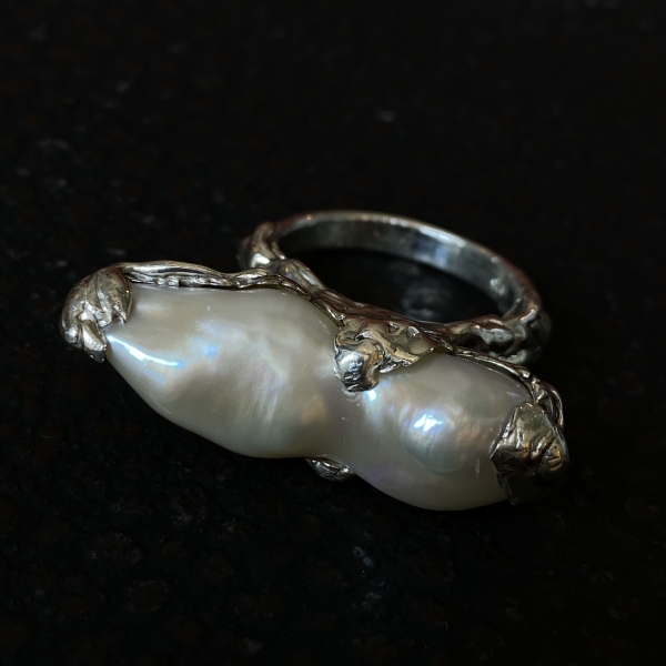 Baroque Pearl Silver Ring