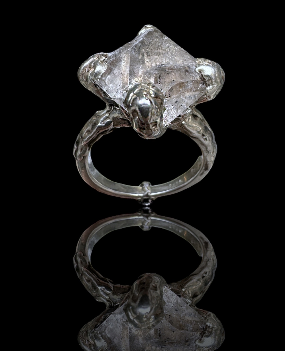 Herkimer Diamond Silver Ring